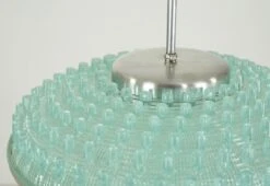 Mid Century Turquoise Blue Acrylic Brushed Steel Pole Pendant Light -OGT Sale Store down lights for sale q286773