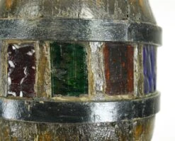 Reclaimed Dark Wood Barrel Colorful Glass Pendant Light 12 Reclaimed Dark Wood Barrel Colorful Glass Pendant Light -OGT Sale Store down lights for sale q287259