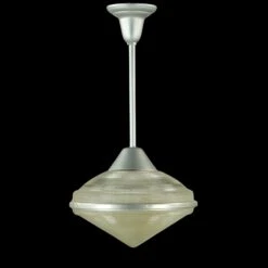 Industrial 13.5 In. Steel Holophane Glass Pendant Light