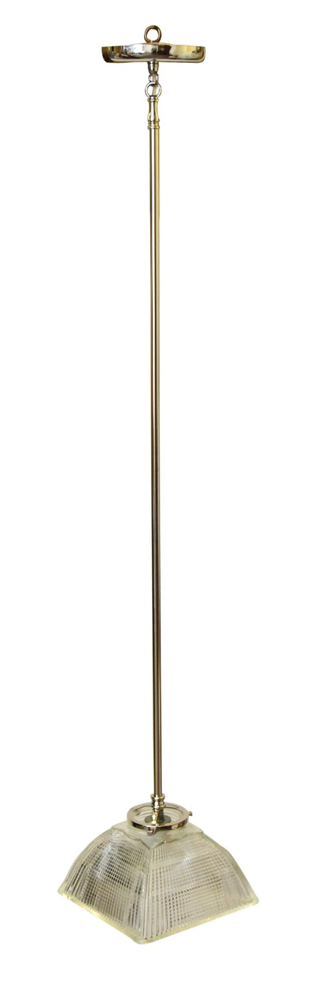 Industrial Clear Glass Square Holophane Pole Pendant Light 3 Industrial Clear Glass Square Holophane Pole Pendant Light