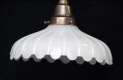 Custom 1920s White Milk Glass 9 In. Shade Pendant Light -OGT Sale Store down lights k196797