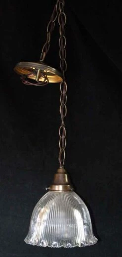 Custom Antique Holophane 7.25 In. Clear Glass Kitchen Pendant Light -OGT Sale Store down lights k197097