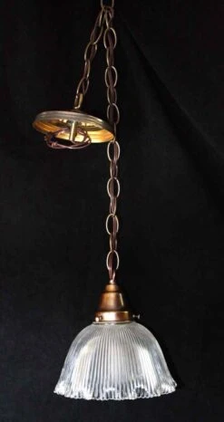 Custom Antique Holophane 7.625 In. Glass Kitchen Pendant Light 7 Custom Antique Holophane 7.625 In. Glass Kitchen Pendant Light -OGT Sale Store down lights k197098