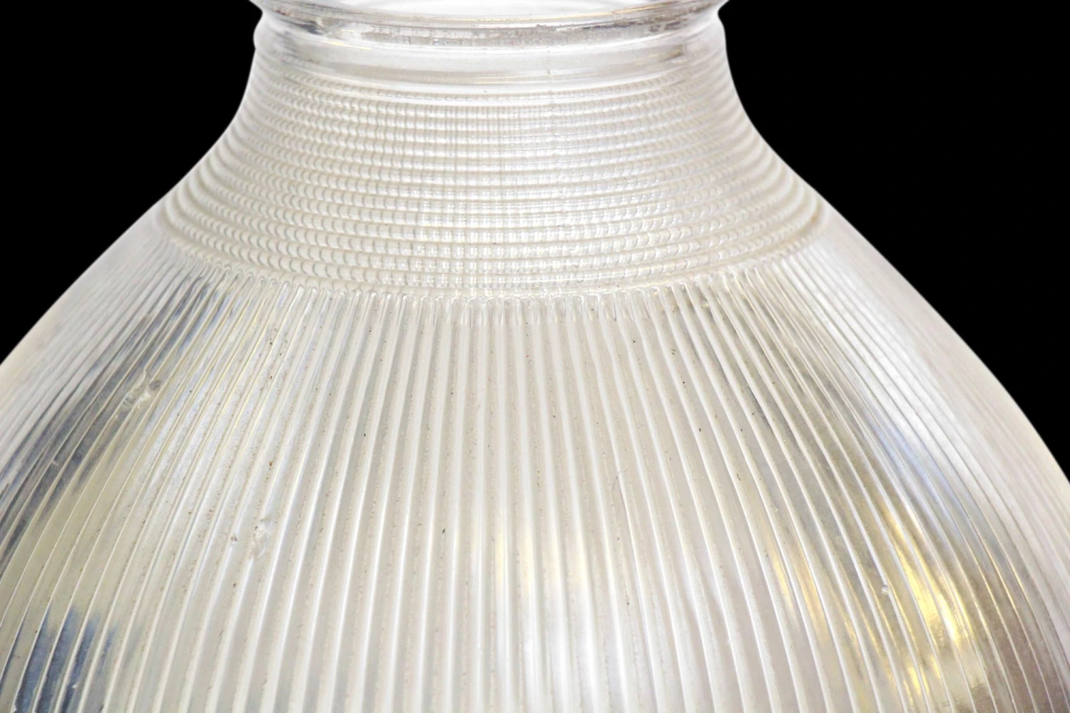 Custom Antique Holophane 10.75 In. Clear Glass Pendant Light 4 Custom Antique Holophane 10.75 In. Clear Glass Pendant Light - Image 2