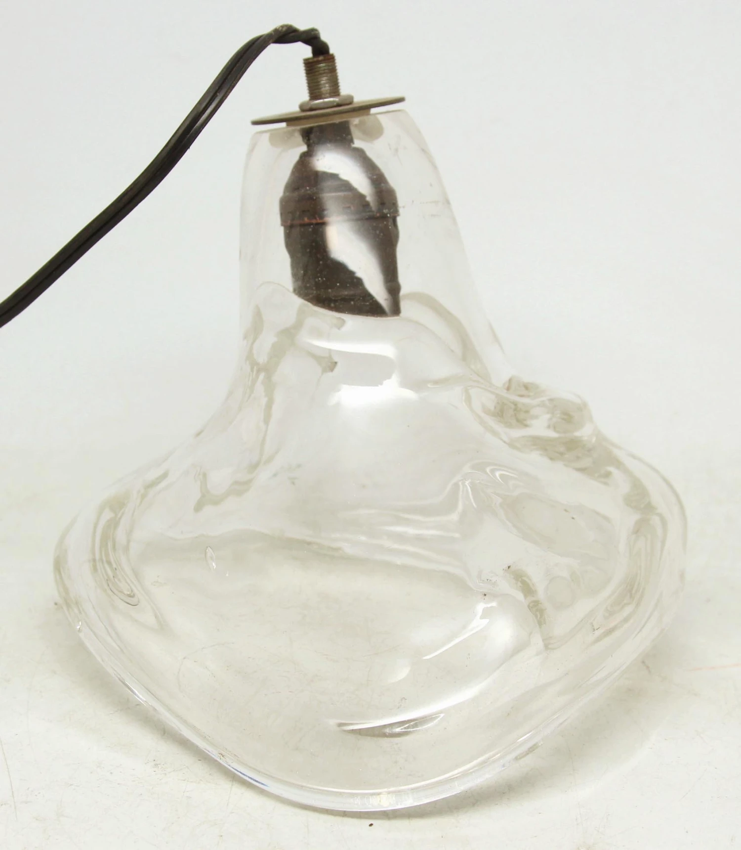 Vintage Clear Rippled Glass Pendant Light 4 Vintage Clear Rippled Glass Pendant Light - Image 2