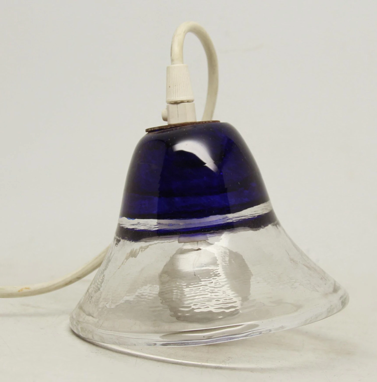 Vintage Blue & Clear Glass Pendant Light 4 Vintage Blue & Clear Glass Pendant Light - Image 2
