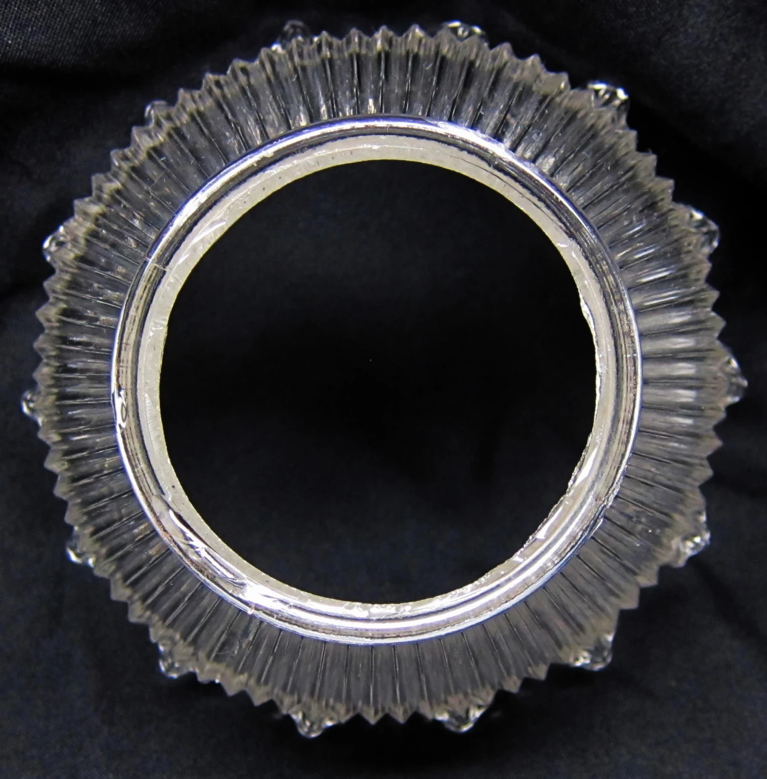 Custom 1920s Clear 6.875 In. Glass Holophane Pendant Light 4 Custom 1920s Clear 6.875 In. Glass Holophane Pendant Light - Image 2