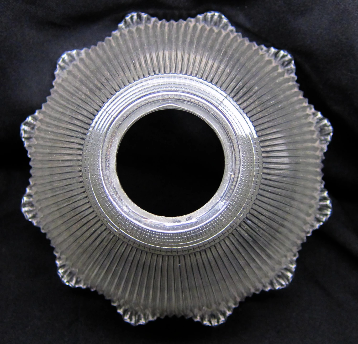 Custom 1920s Holophane 8.5 In. Clear Glass Pendant Light 4 Custom 1920s Holophane 8.5 In. Clear Glass Pendant Light - Image 2