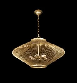 Mid Century Modern Diamond Shaped Cage Pendant Light