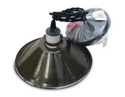 Modern Green 8.25 In. Industrial Enameled Metal Pendant Light