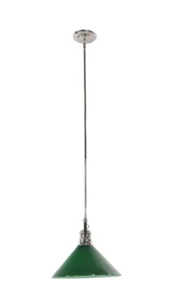 Modern Green Austrian Glass Nickel Pole Pendant Light