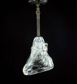 Modern Hand Blown Clear Glass Pendant Light