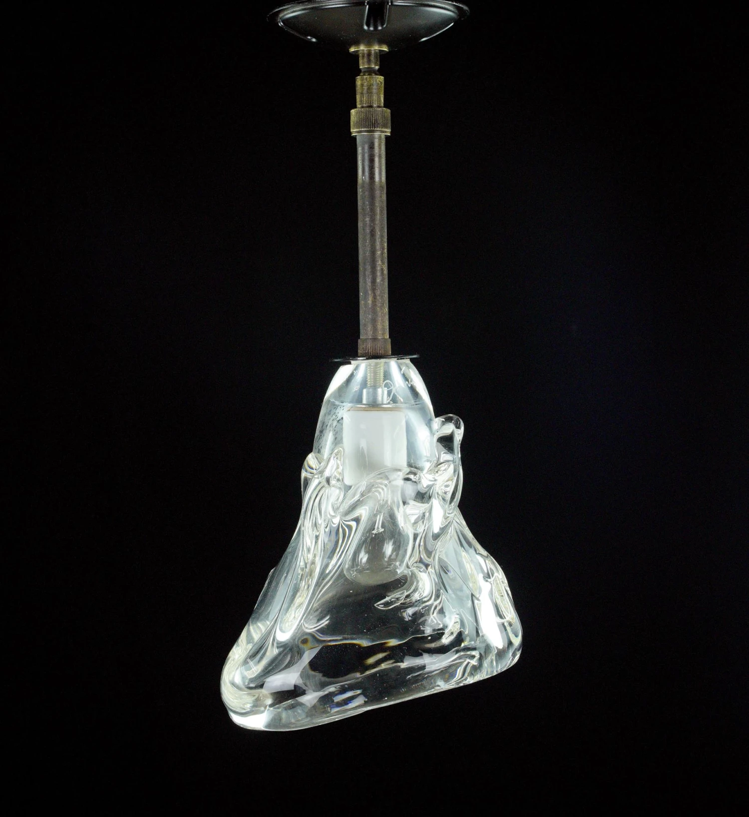 Modern Hand Blown Clear Glass Pendant Light 3 Modern Hand Blown Clear Glass Pendant Light