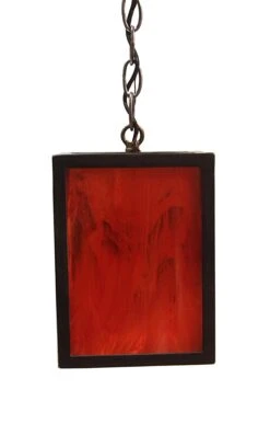Modern Iron Lantern Pendant Light With Stained Glass