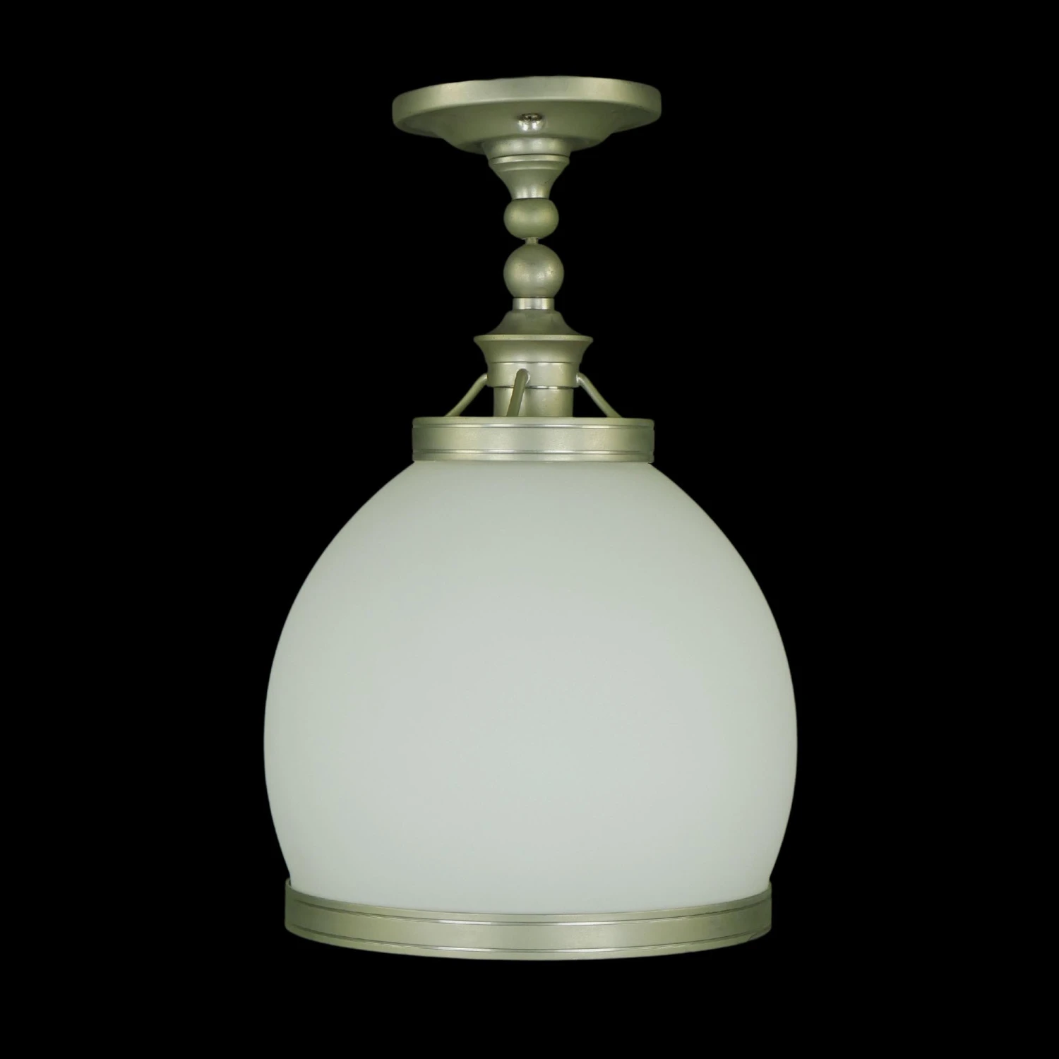 Modern White Glass & Brushed Steel Semi Flush Mount Light 3 Modern White Glass & Brushed Steel Semi Flush Mount Light