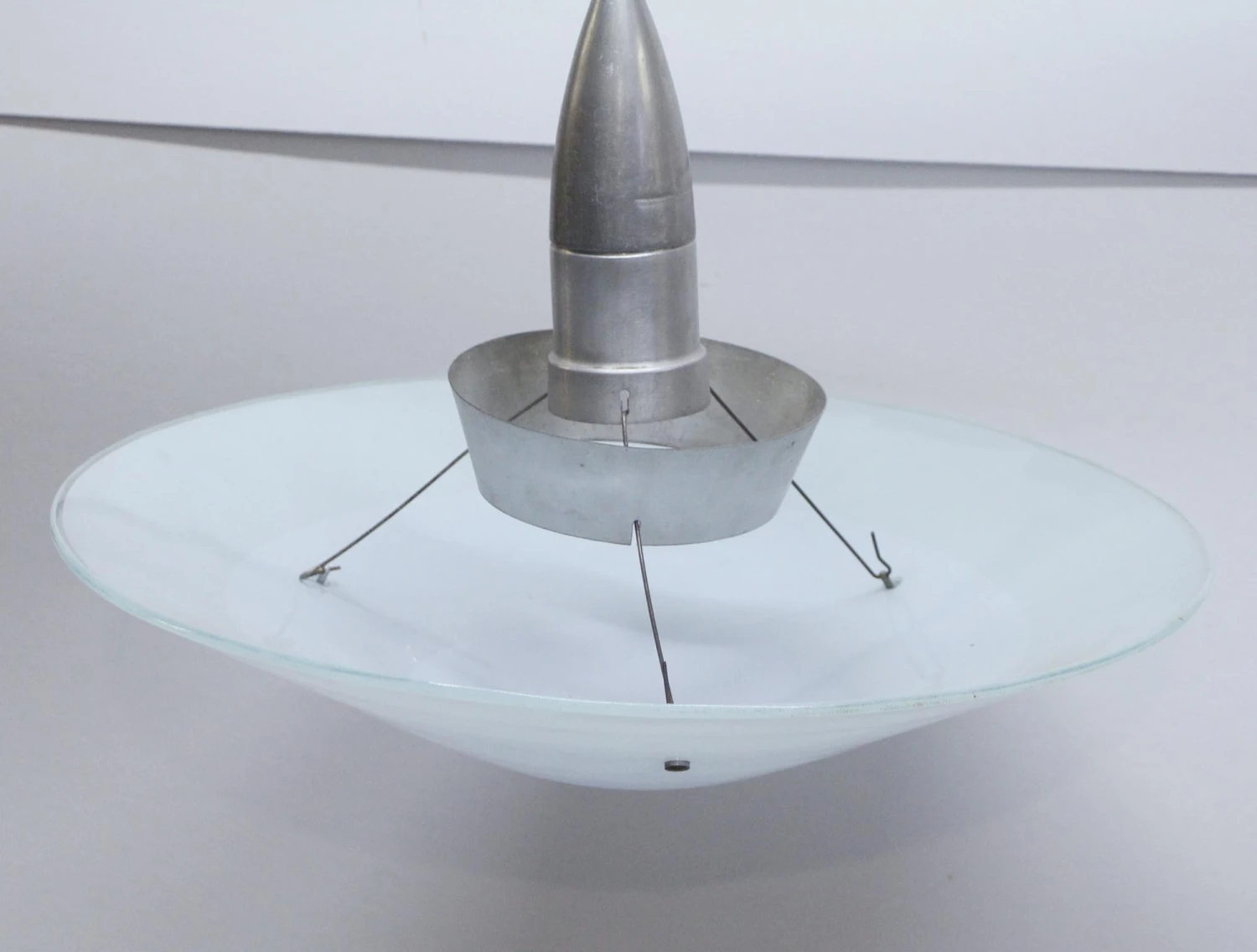 Mid Century 1950s Glass Dish Pendant Light 4 Mid Century 1950s Glass Dish Pendant Light - Image 2