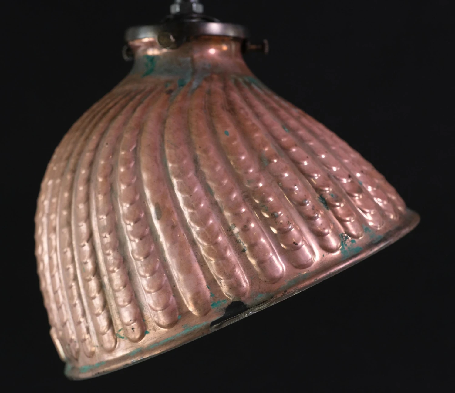 1910s Copper Clad Mercury Glass Kitchen Island Pendant Light 4 1910s Copper Clad Mercury Glass Kitchen Island Pendant Light - Image 2
