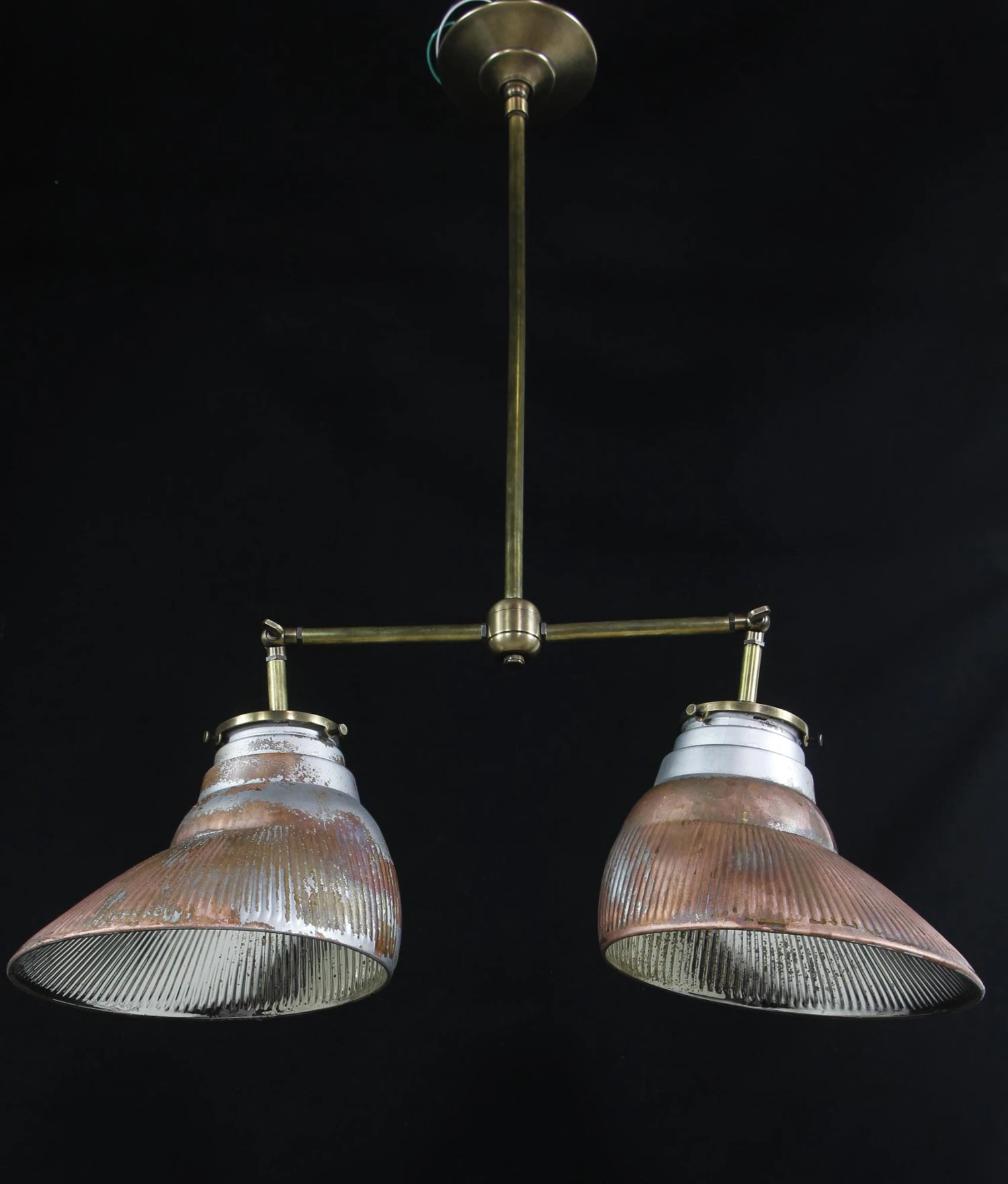 Double Copper Plated 1910s Mercury Glass Pendant Light 4 Double Copper Plated 1910s Mercury Glass Pendant Light - Image 2