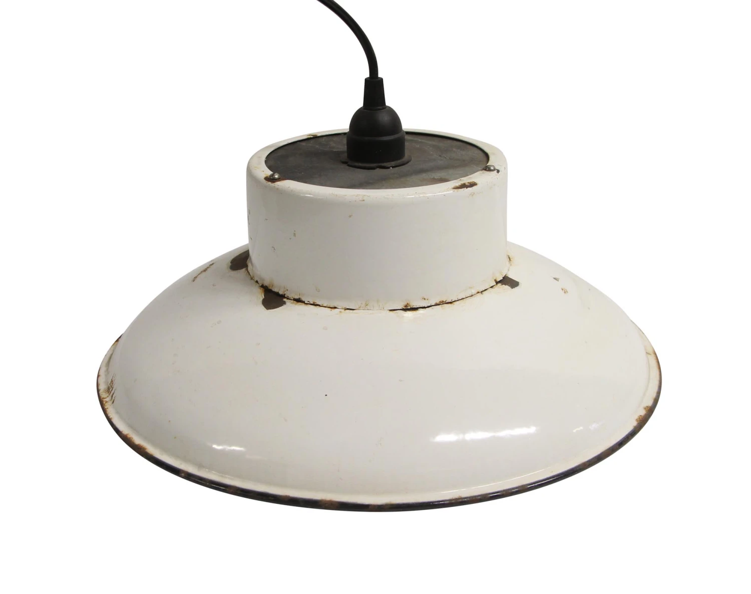 Reclaimed White Enameled 15.25 In. Pendant Light 3 Reclaimed White Enameled 15.25 In. Pendant Light