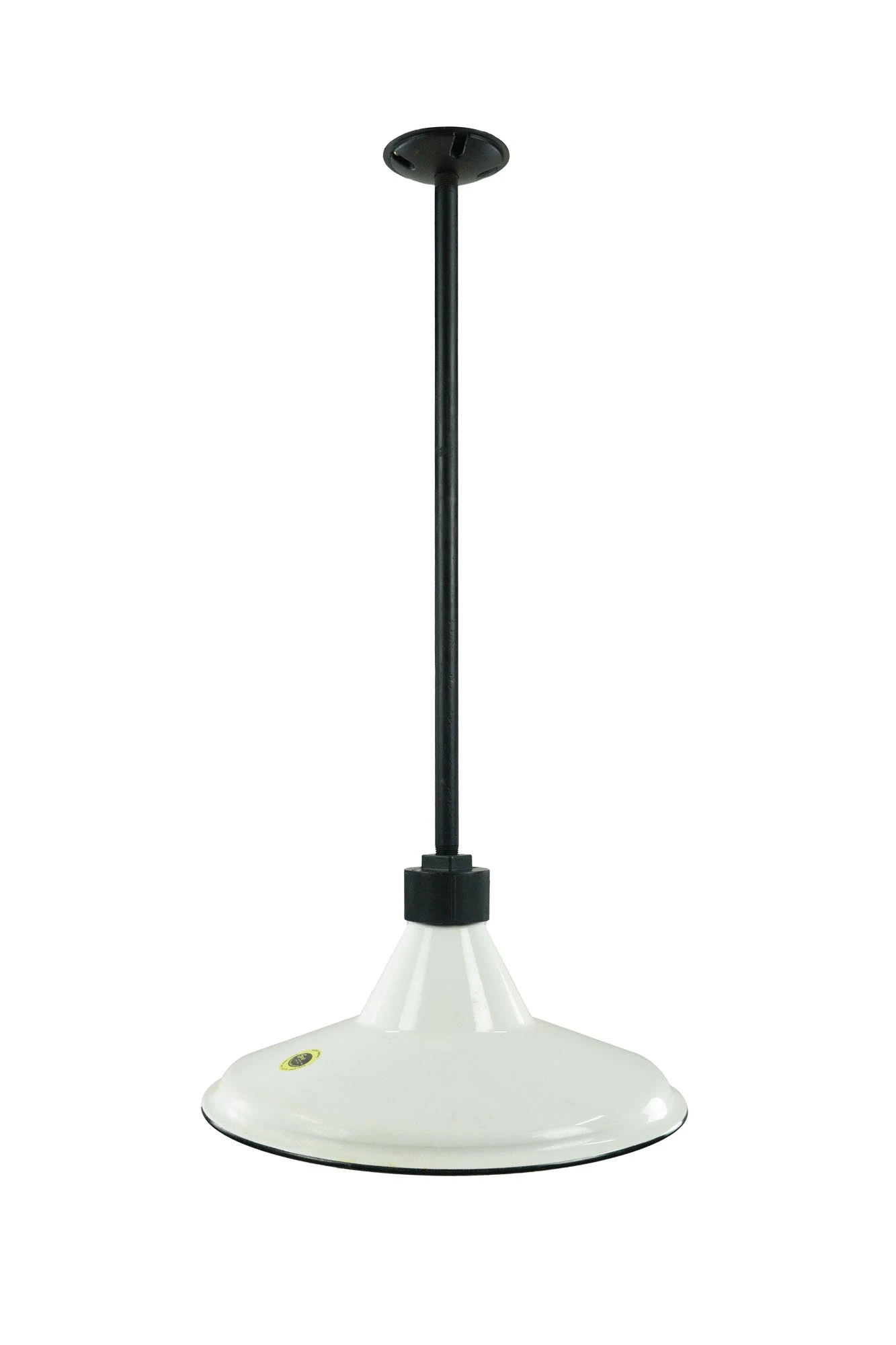 Restored Spero Industrial White Steel Black Pole Pendant Light 3 Restored Spero Industrial White Steel Black Pole Pendant Light