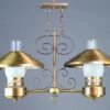 Traditional Frosted Double Shaded Glass & Brass Oil Lamp Pendant Light -OGT Sale Store down lights traditional frosted double shaded glass brass oil lamp pendant light q278514