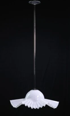 Vetri Murano Hand Blown White Swirled Pendant Light