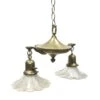 Victorian Brass Down Light With 2 Glass Shades 1 Victorian Brass Down Light With 2 Glass Shades -OGT Sale Store down lights victorian brass down light with 2 glass shades p260927