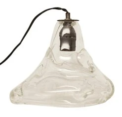 Vintage Clear Rippled Glass Pendant Light