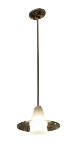 Vintage Modern Frosted Clear 12 In. Glass Pendant Light