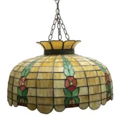 Vintage Tiffany Style Shade Floral Pendant Light