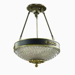 Waldorf Astoria 18.75 In. Empire Cut Glass Dish Pendant Light