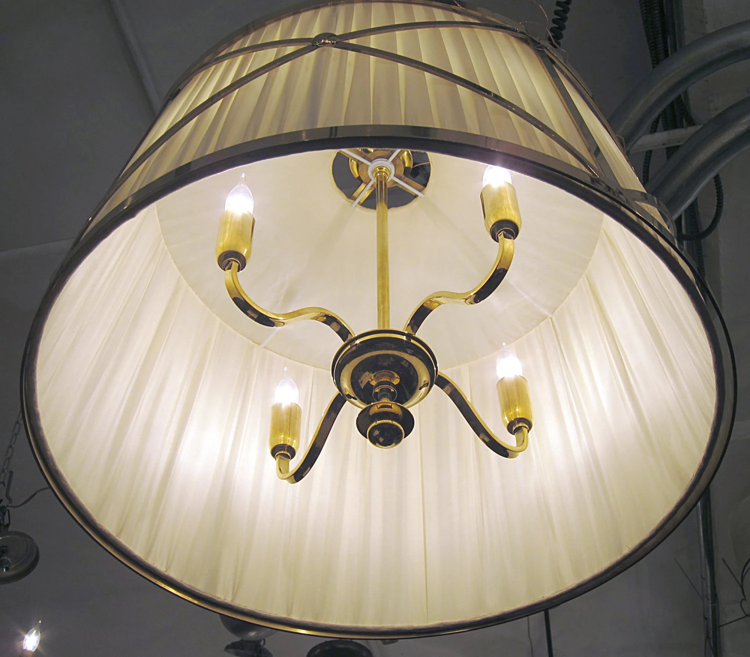 Modern Brass Drum Pendant Light 5 Modern Brass Drum Pendant Light - Image 3