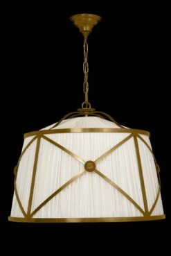 Modern Brass Drum Pendant Light