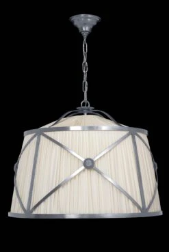 Modern Nickel Drum Pendant Light