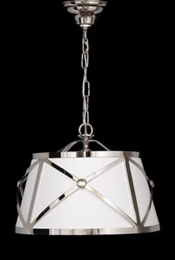 Moderne Style Linen Drum Shade Fixture