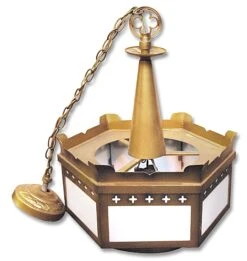 Vintage Hexagonal Cross Detailed Church Pendant Light