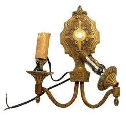 1920s Victorian 2 Arm Bronze Wall Sconce -OGT Sale Store e104785 08