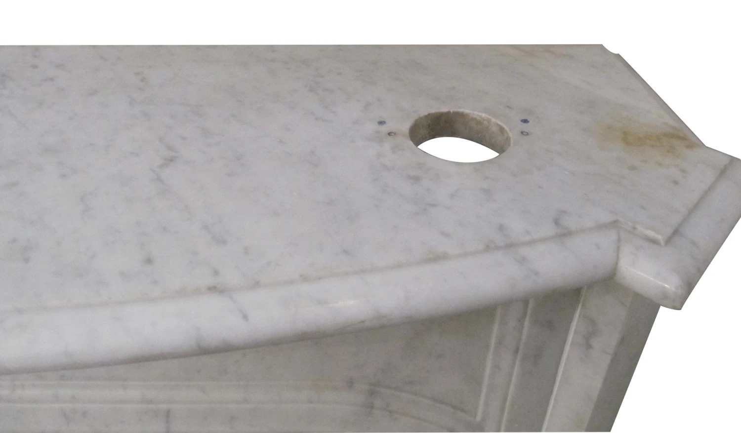 Reclaimed The Plaza Hotel White Marble Fireplace Mantel 7 Reclaimed The Plaza Hotel White Marble Fireplace Mantel - Image 5