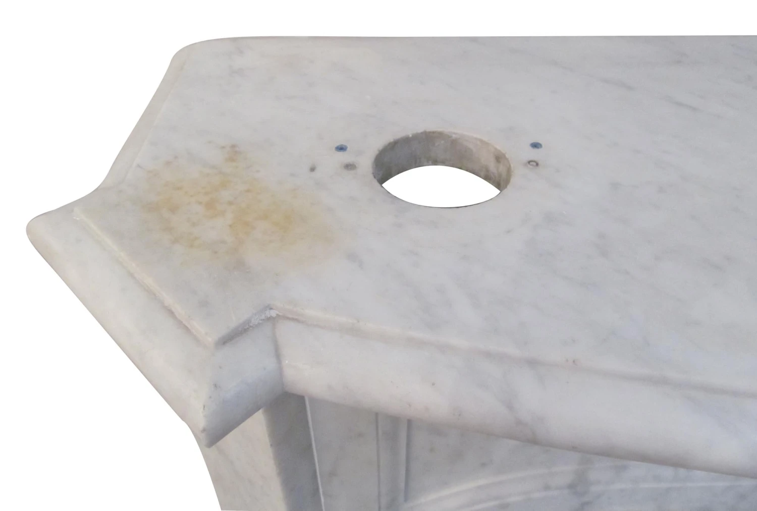 Reclaimed The Plaza Hotel White Marble Fireplace Mantel 8 Reclaimed The Plaza Hotel White Marble Fireplace Mantel - Image 6