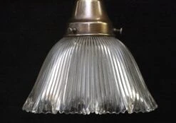 Custom Antique Clear Holophane 6.5 In. Glass Pendant Light 12 Custom Antique Clear Holophane 6.5 In. Glass Pendant Light -OGT Sale Store e109286 05