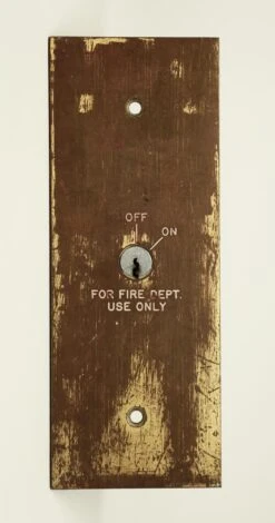 Brass Fire Department Elevator Plate