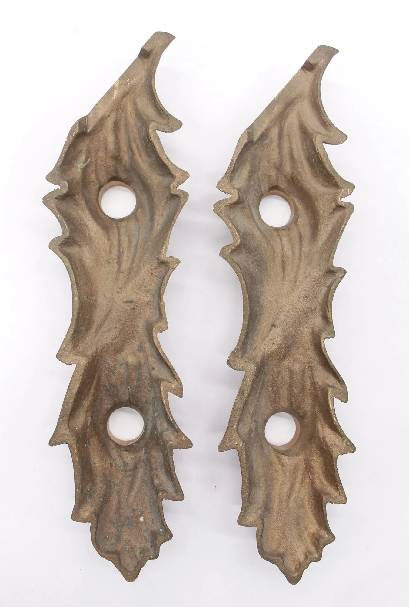 Pair Of Brass Art Nouveau Filigree Door Or Elevator Plates 4 Pair Of Brass Art Nouveau Filigree Door Or Elevator Plates - Image 2