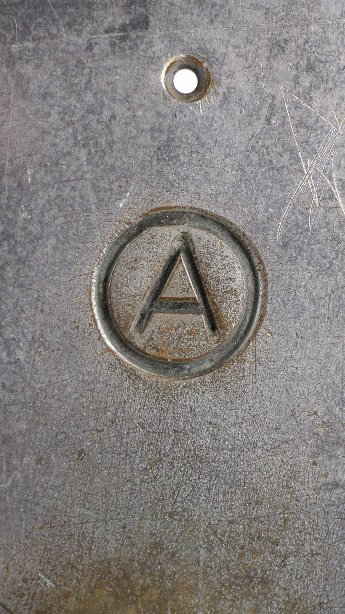 Reclaimed Nickeled Brass Bottom Floor Elevator Plate 4 Reclaimed Nickeled Brass Bottom Floor Elevator Plate - Image 2