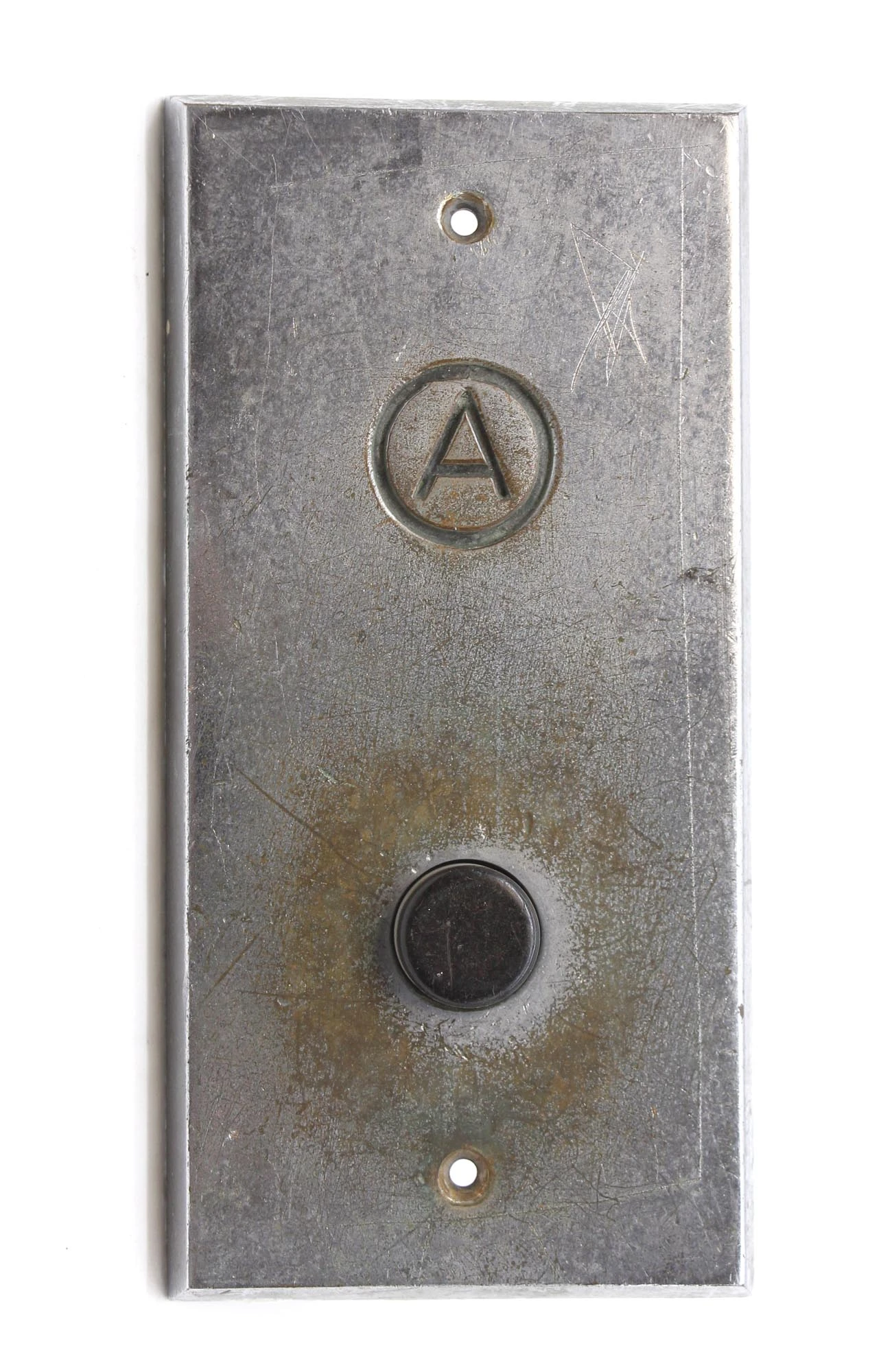 Reclaimed Nickeled Brass Bottom Floor Elevator Plate 3 Reclaimed Nickeled Brass Bottom Floor Elevator Plate