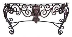 Figural Iron Console With Antique Marble Top