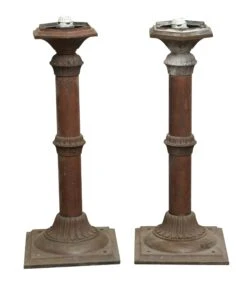 Antique Ecclesiastical Bronze Standing Exterior Lamps