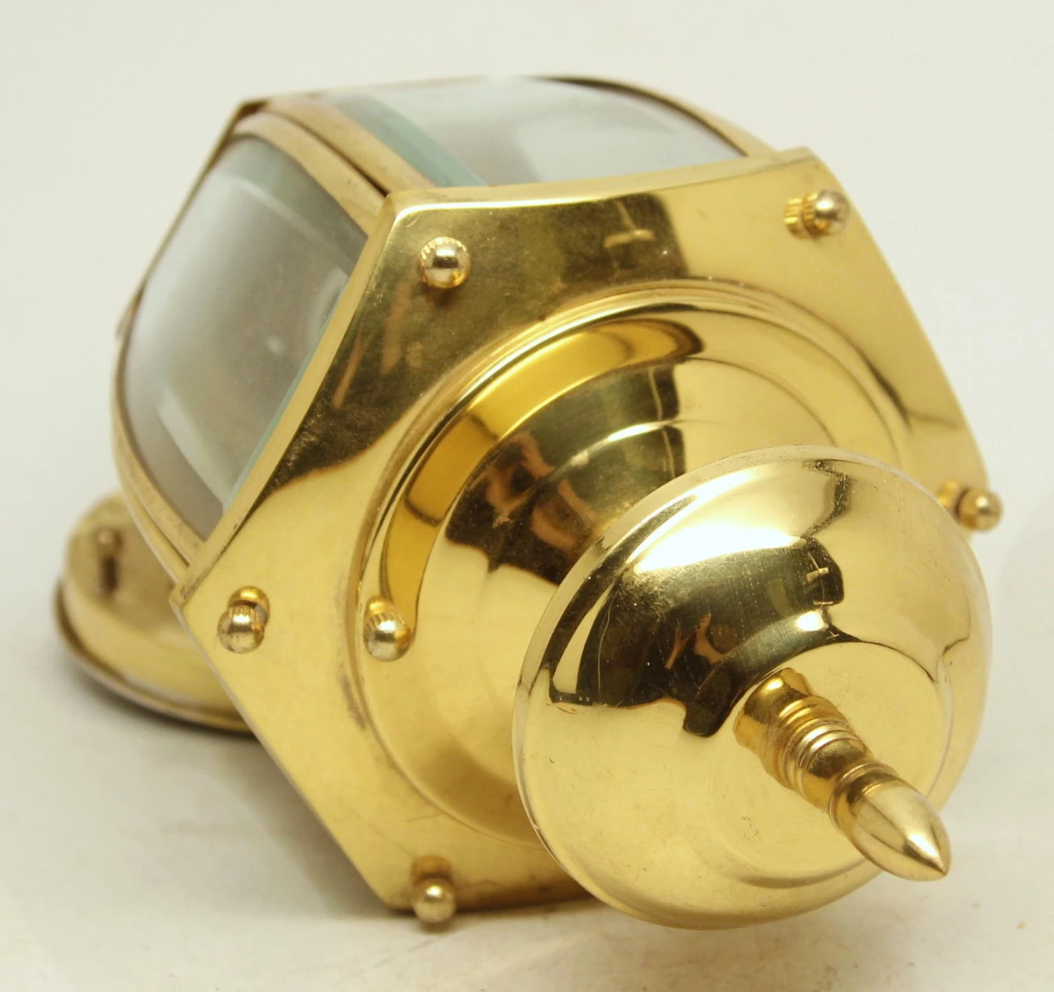 Modern Polish Brass Exterior Wall Sconce 5 Modern Polish Brass Exterior Wall Sconce - Image 3