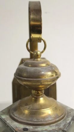 Traditional Glass & Brass Exterior Lantern Wall Sconce 11 Traditional Glass & Brass Exterior Lantern Wall Sconce -OGT Sale Store exterior lighting for sale p259888