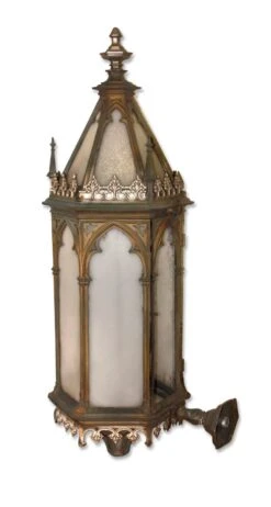 Reclaimed 4 Foot Cast Bronze Gothic Exterior Sconce
