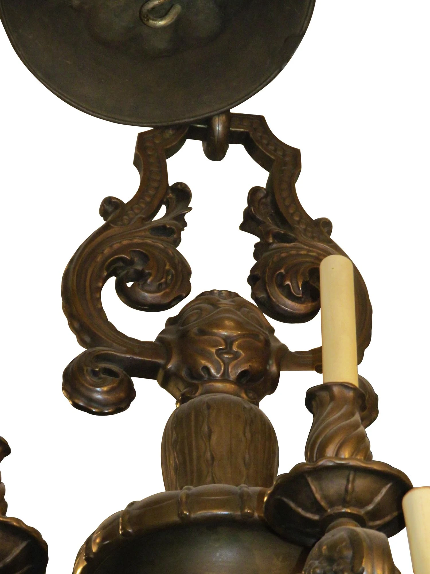 1890s Heavy Cast Brass 18 Arm French Chandelier 10 1890s Heavy Cast Brass 18 Arm French Chandelier - Image 8